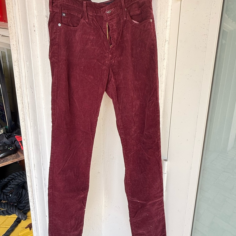 Ag Adriano Goldschmied Red Skinny Pants